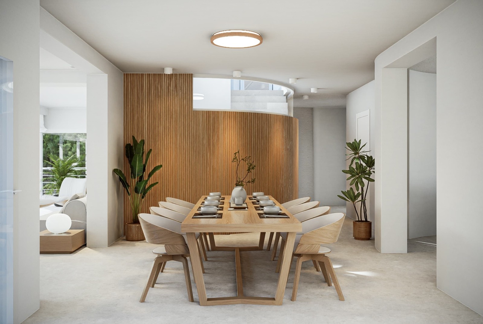 Villa méditerranéenne moderne avec piscine et solarium sur le toit