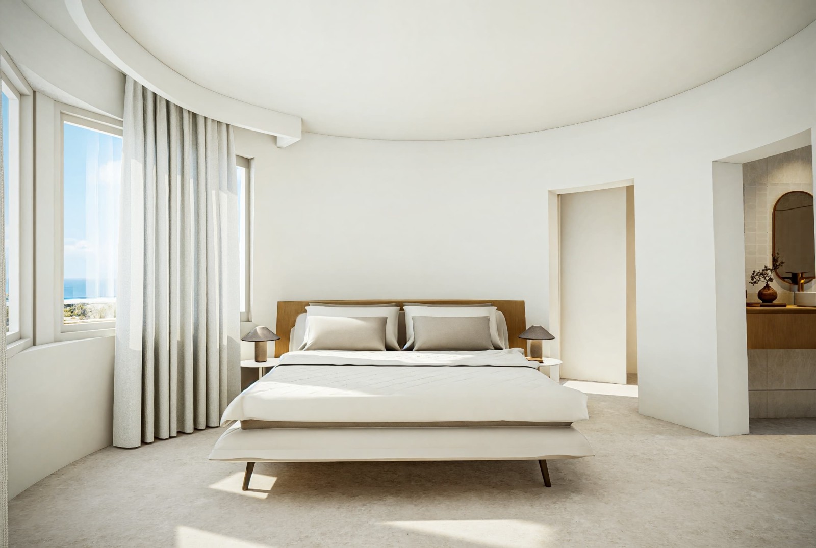 Villa méditerranéenne moderne avec piscine et solarium sur le toit