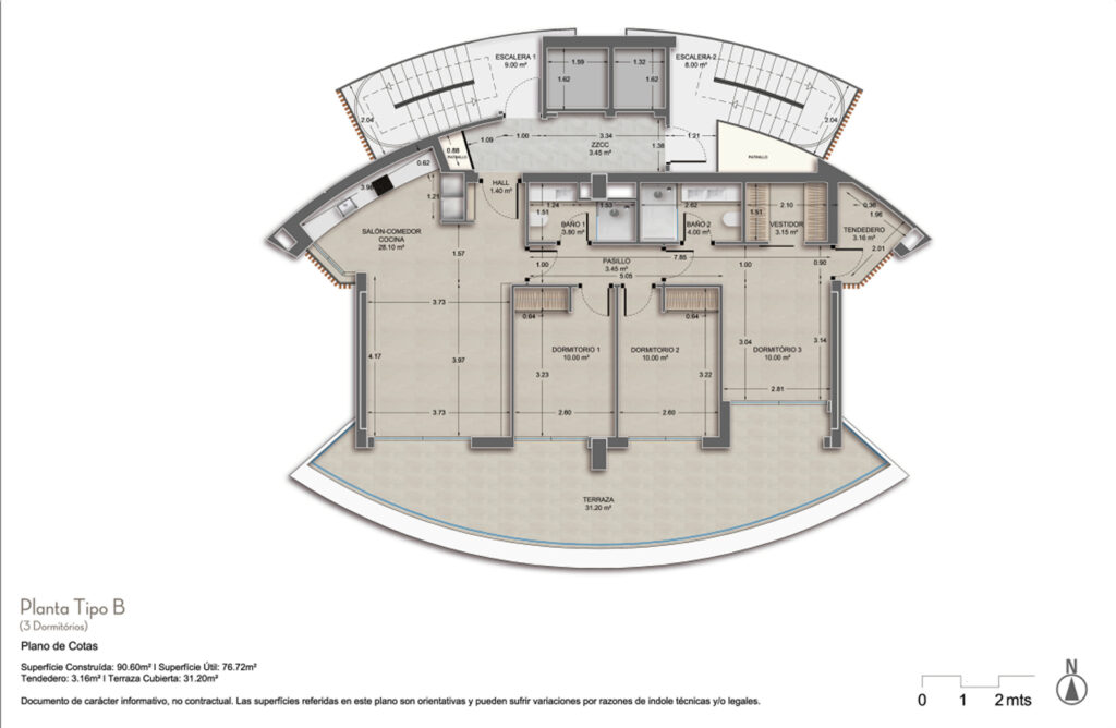 Modern 3 Bedroom Apartment in Calpe with Sea Views Plan
